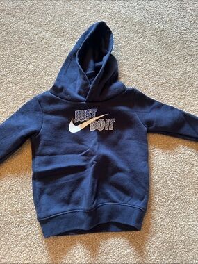 Nike Navy Blue Kids 'Just Do It' Pullover Hoodie